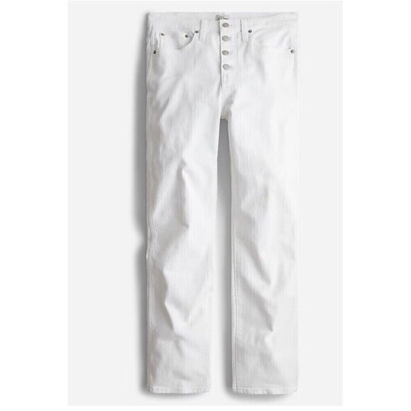 J.CREW 10" Vintage Slim Straight Jeans US 18 Size 34 White NWT Button Fly Casual - Picture 1 of 10